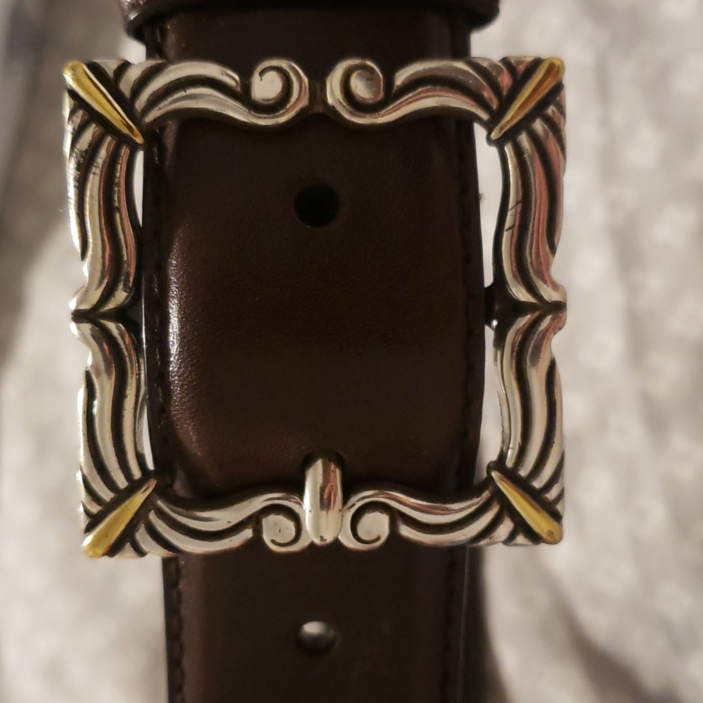 Fossil leather belt